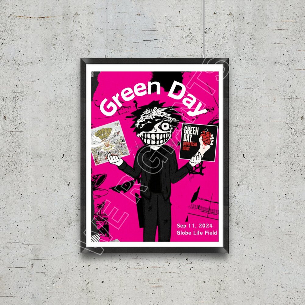 Green Day TOUR POSTER (Globe Life Field) - 18" x 24"